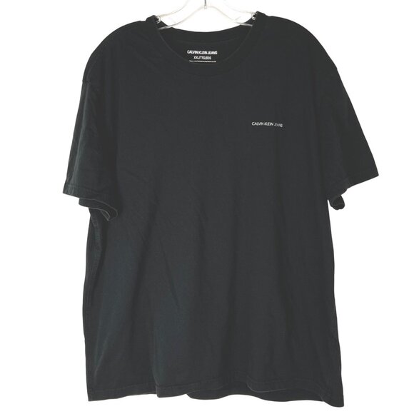 Calvin Klein Jeans Mens Black Crewneck T-Shirt XXL Cotton Casual Short Sleeve - Picture 1 of 12